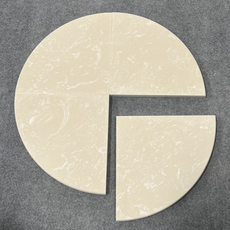 Beige Engineered Stone Corner Shelf 2 Beige Engineered Stone Corner Shelf 2