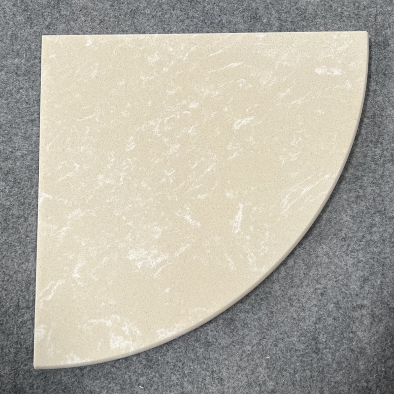 Beige Engineered Stone Corner Shelf 3 Beige Engineered Stone Corner Shelf 3