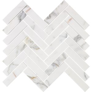 Calacatta Gold Marble 1x4 Herringbone Mosaic Tile Calacatta Gold Marble 1x4 Herringbone Mosaic Tile