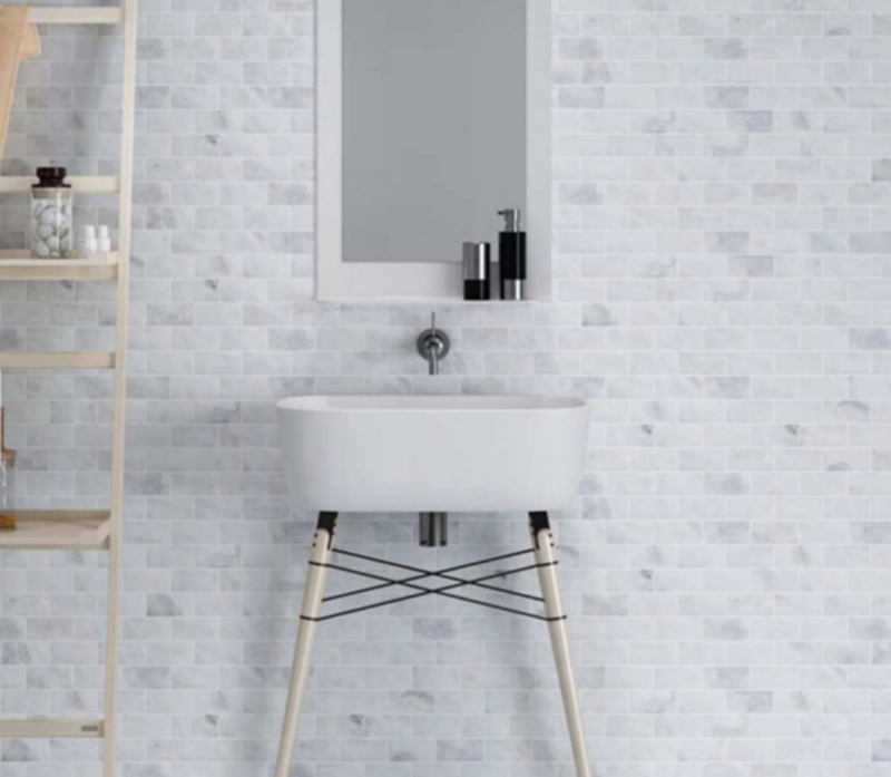 Calacatta Gold Marble Brick Mosaic