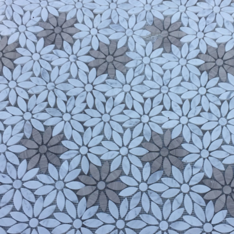 Carrara Waterjet Marble Mosaic Tile