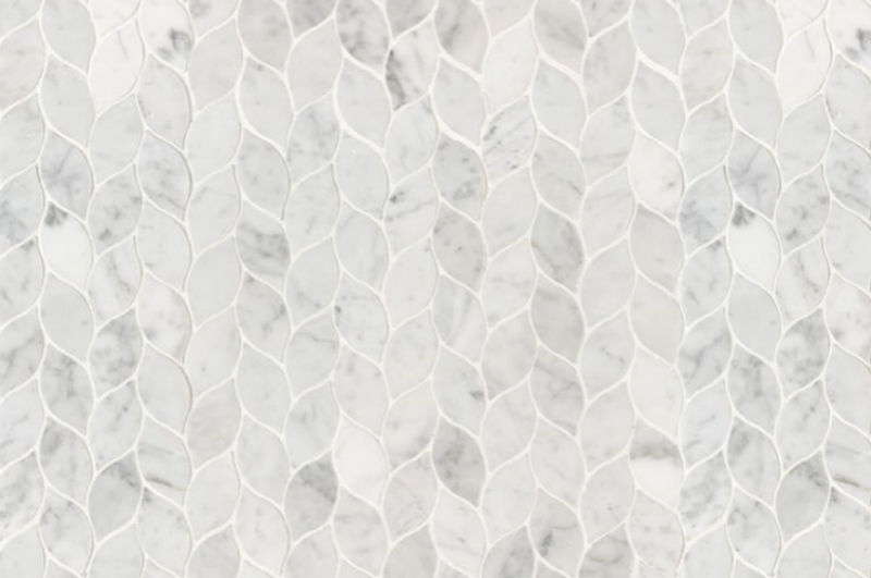 Carrara Whiet Marble Leaf Mosaic Tile 4