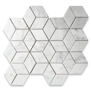 Carrara White Rhombus Marble Tile Mosaic Carrara White Marble Rhombus Mosaic Tile