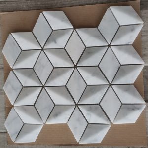 Carrara White Marble Rhombus Mosaic Tile Carrara White Rhombus Marble Tile Mosaic