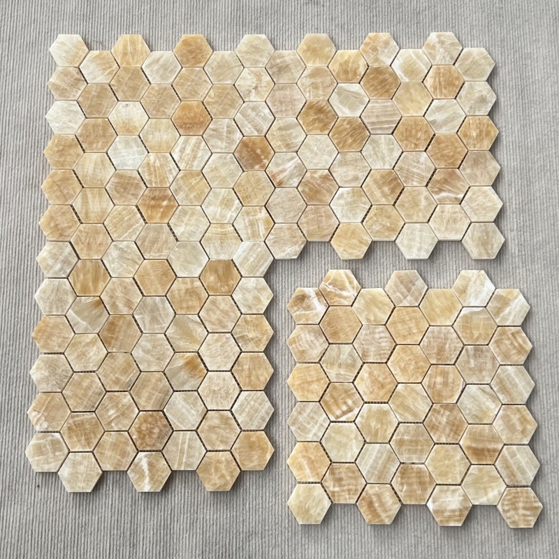 Honey Onxy Hexagon Mosaic Tile 2 Honey Onxy Hexagon Mosaic Tile 2