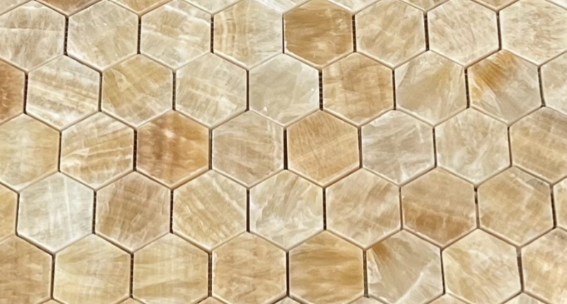 Honey Onxy Hexagon Mosaic Tile 4 Honey Onxy Hexagon Mosaic Tile 4