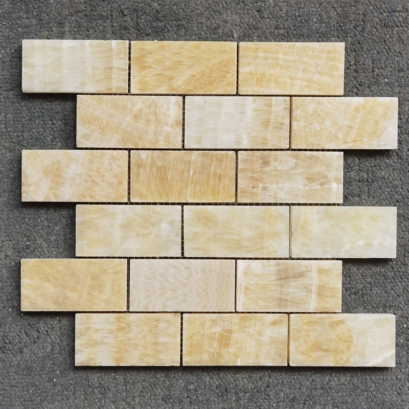 Honey Onyx Brick Mosaic Tile Honey Onyx Brick Mosaic Tile