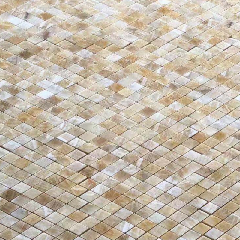 Honey Onyx Marble Diamond Mosaic Tile 3