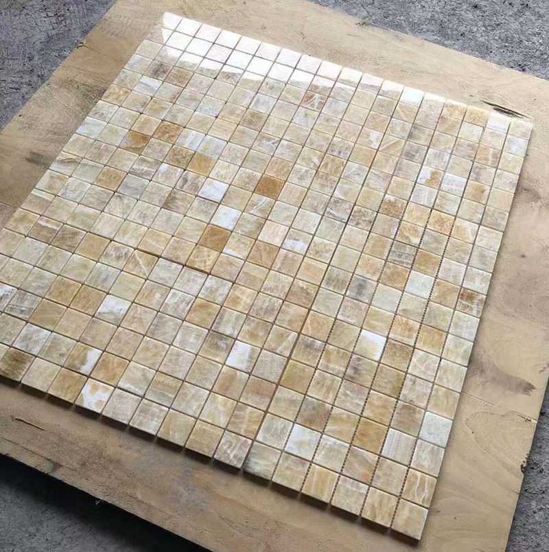 Honey Onyx Square Mosaic Tile 2