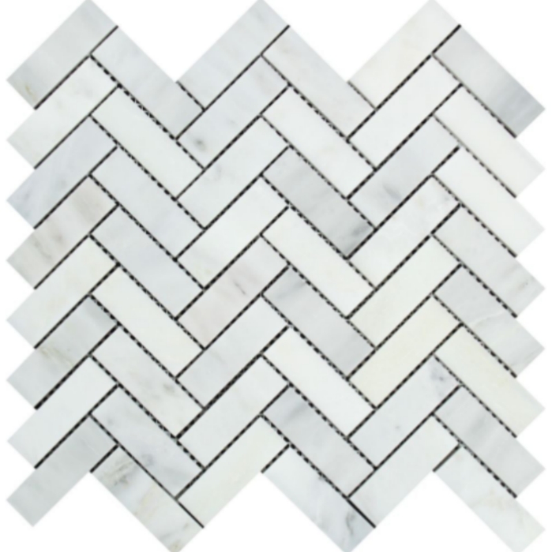 Oriental White Marble 1X3 Herringbone Mosaic Tile Oriental White Marble 1X3 Herringbone Mosaic Tile