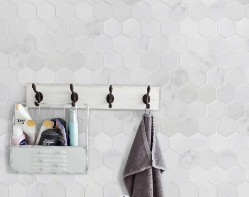 Oriental White Marble 2x2 Hexagonal Mosaic Tile Design Oriental White Marble 2x2 Hexagonal Mosaic Tile Design