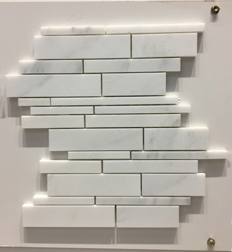 Oriental White Marble Random Strips Mosaic Tile 1 Oriental White Marble Random Strips Mosaic Tile 1