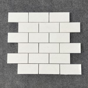 Thassos White Marble Brick Mosaic Tile 1 Thassos White Marble Brick Mosaic Tile 1