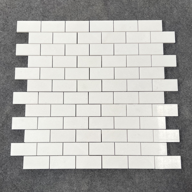 Thassos White Marble Brick Mosaic Tile 2