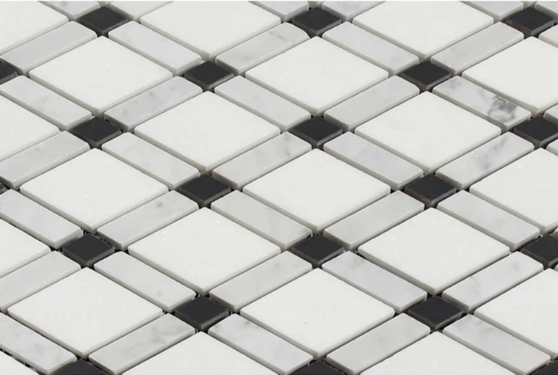 Thassos White Marble Lattice Mosaic Tile Thassos White Marble Lattice Mosaic Tile