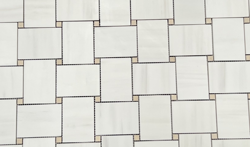 Oriental White Marble Basketweave Mosaic Tile 5 Oriental White Marble Basketweave Mosaic Tile 5