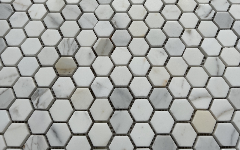 Calacatta Gold Marble 1X1 Hexagon Mosaic Tile 4 Calacatta Gold Marble 1X1 Hexagon Mosaic Tile 4