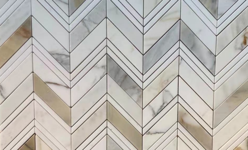 Calacatta Gold Marble Chevron Mosaic Tile 3 Calacatta Gold Marble Chevron Mosaic Tile 3