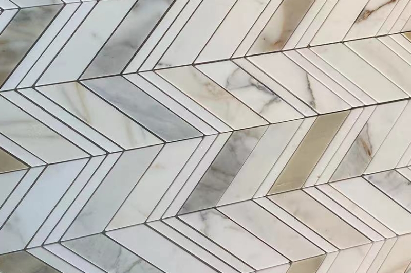 Calacatta Gold Marble Chevron Mosaic Tile 5 Calacatta Gold Marble Chevron Mosaic Tile 5
