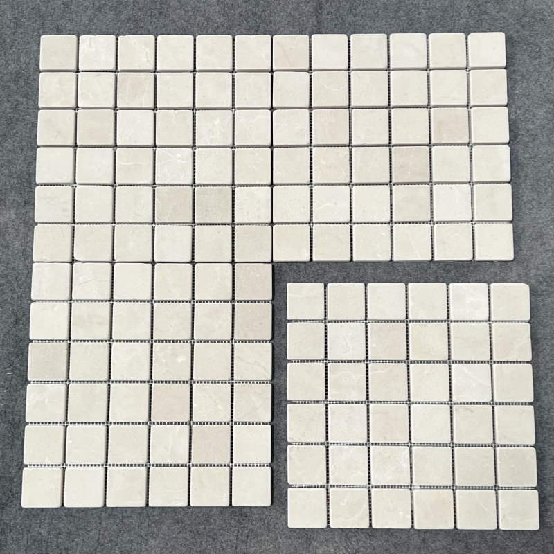 Crema Marfil Marble 2X2 Tumbled Mosaic Tile 2