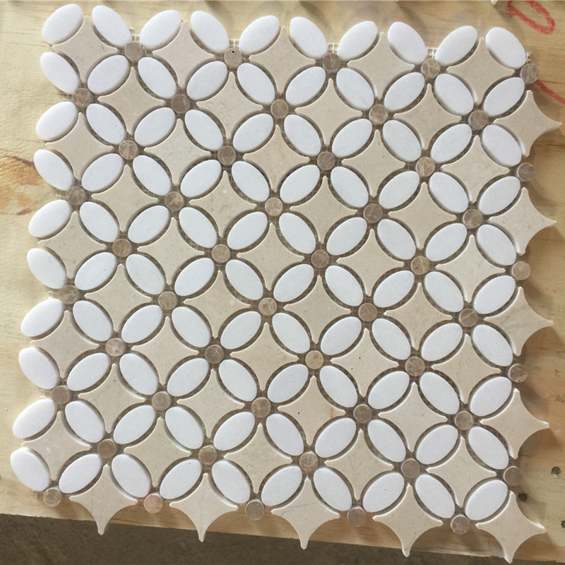 Crema Marfil Marble Flower Pattern Mosaic Tile 3 Crema Marfil Marble Flower Pattern Mosaic Tile 3