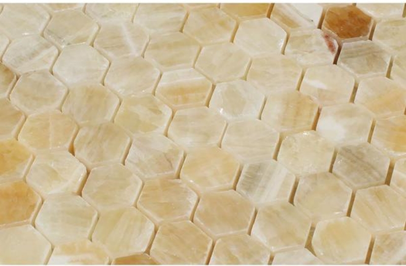 Honey Onxy 1x1 Hexagon Mosaic Tile design Honey Onxy 1x1 Hexagon Mosaic Tile design
