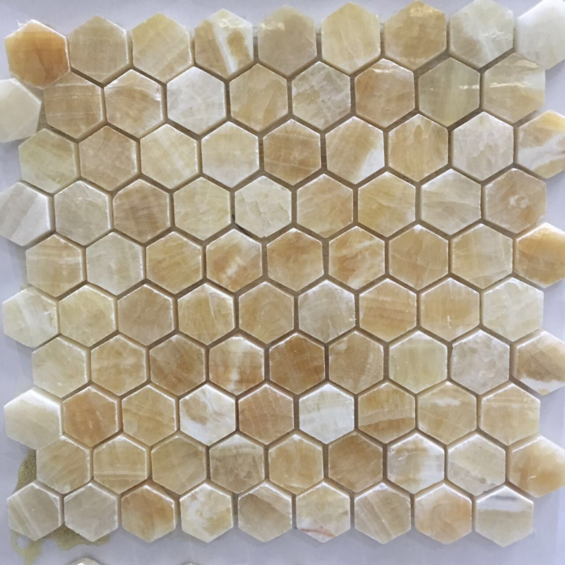 Honey Onyx Hexagon Mosaic Tile Honey Onyx Hexagon Mosaic Tile