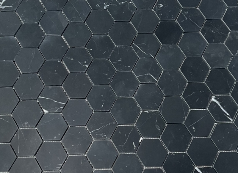 Nero Marquina Marble 2x2 Hexagon Mosaic Tile 2 Nero Marquina Marble 2x2 Hexagon Mosaic Tile 2