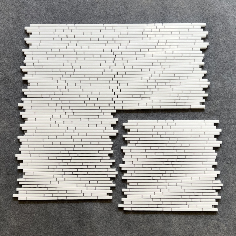 Thassos White Marble Linear Mosaic Tile 2 Thassos White Marble Linear Mosaic Tile 2