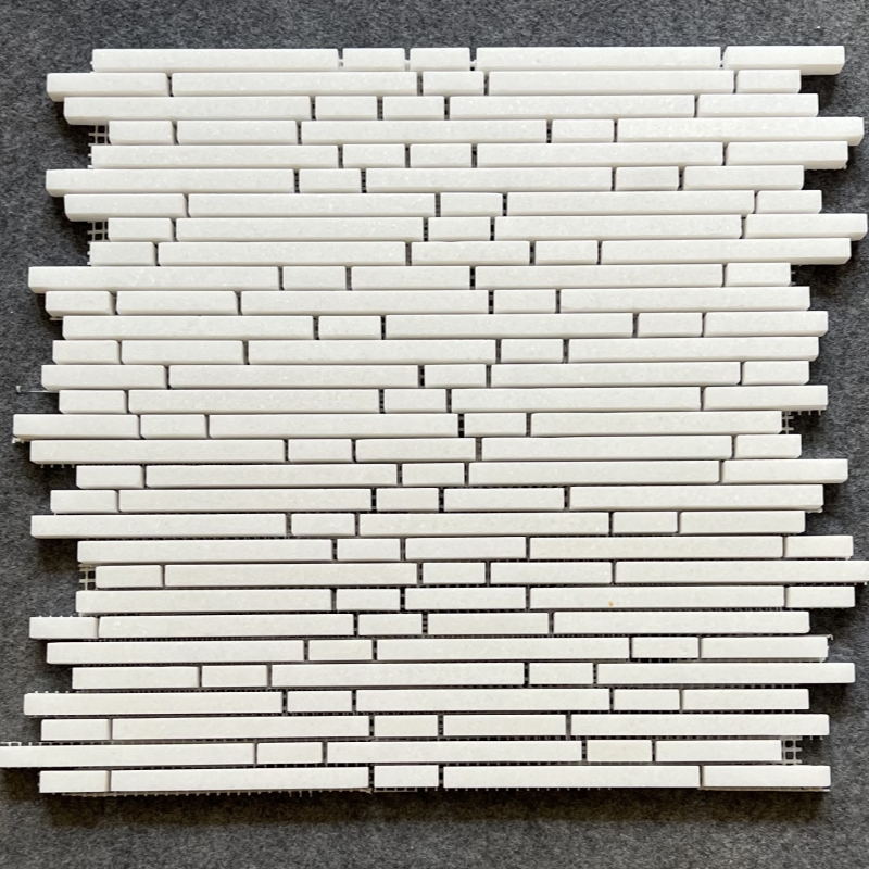 Thassos White Marble Linear Mosaic Tile Thassos White Marble Linear Mosaic Tile