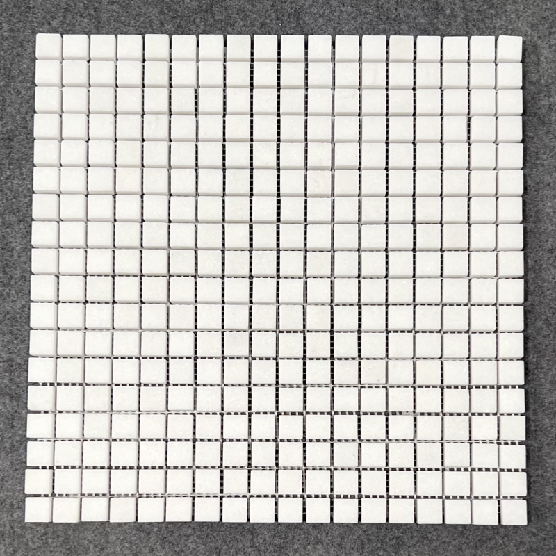 Thassos White Marble Mini Square Mosaic Tile 1 Thassos White Marble Mini Square Mosaic Tile 1