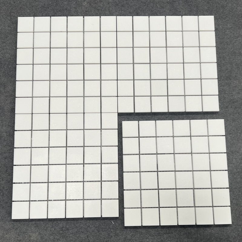 Thassos White Marble Square Mosaic Tile 3 Thassos White Marble Square Mosaic Tile 3