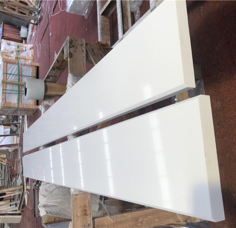 6x72 Pure White Engineered Stone Beveled Threshold Saddle 2 6x72 Pure White Engineered Stone Beveled Threshold Saddle 2