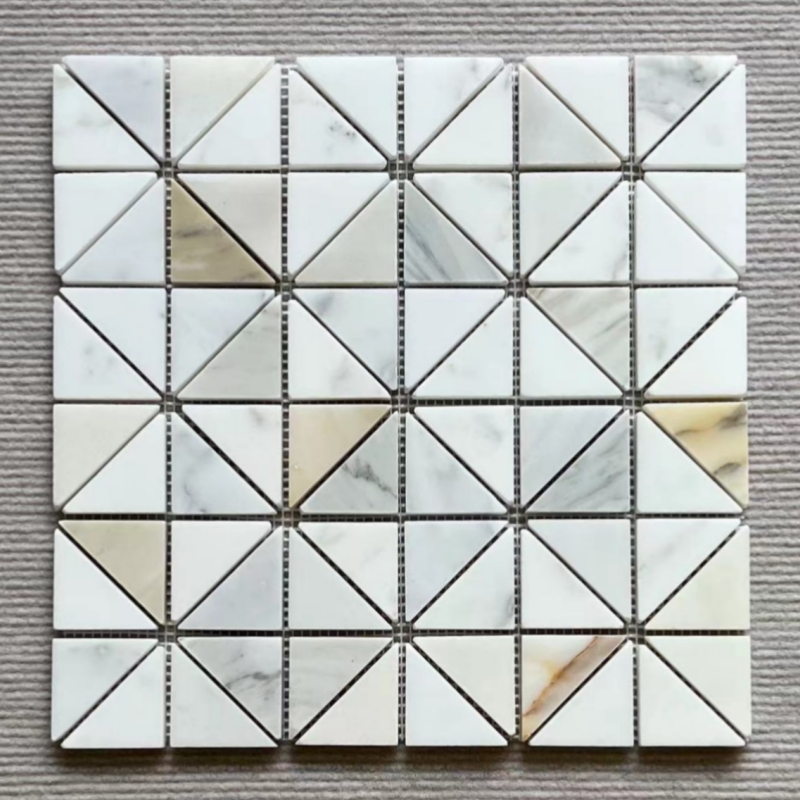 Calacatta Gold Marble Triangle Mosaic Tile Calacatta Gold Marble Triangle Mosaic Tile