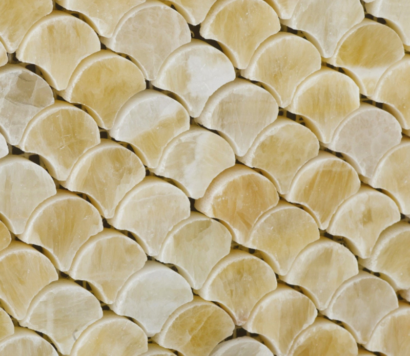 Honey Onyx Fish Scale Mosaic Tile 2 Honey Onyx Fish Scale Mosaic Tile 2