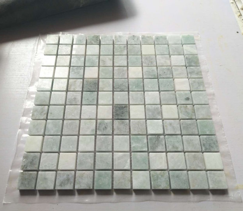 Ming Green Marble 1x1 Square Mosaic Tile 2 Ming Green Marble 1x1 Square Mosaic Tile 2