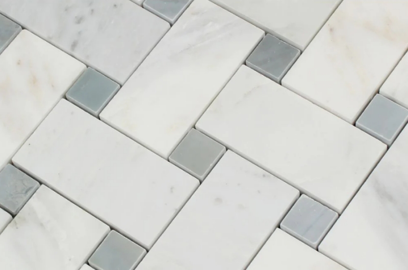 Oriental White Marble 2x4 Basketweave Mosaic Tile 3 Oriental White Marble 2x4 Basketweave Mosaic Tile 3