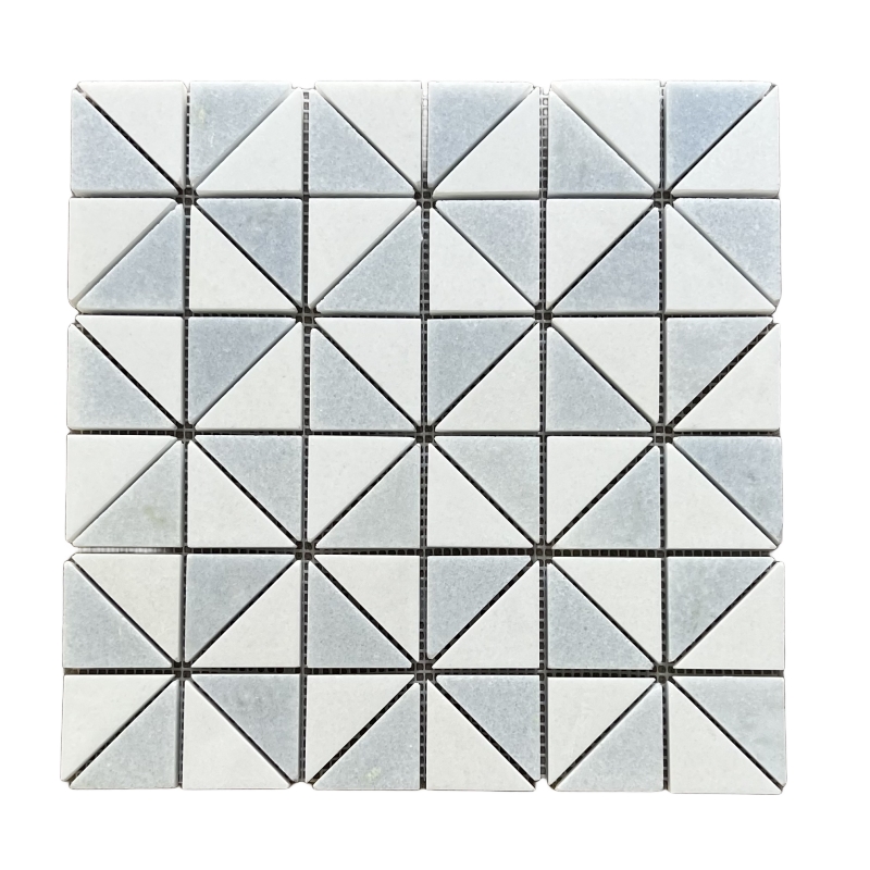 Thassos White Marble Triangle Mosaic Tile Thassos White Marble Triangle Mosaic Tile