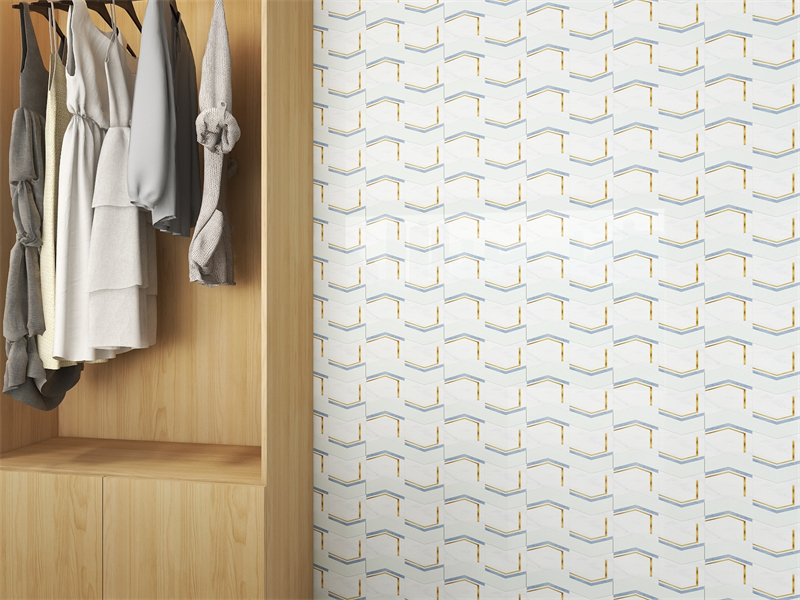 Oriental White Chevron with Black Edges Water Jet Marble Mosaic Tile 3 Oriental White Chevron with Black Edges Water Jet Marble Mosaic Tile 3