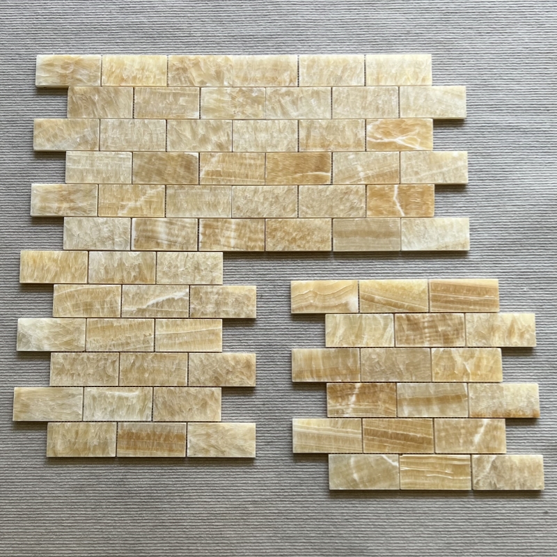 Honey Onyx 2x4 Brick Mosaic Tile 2 Honey Onyx 2x4 Brick Mosaic Tile 2