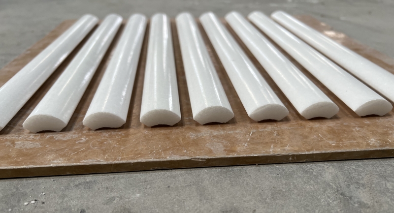 Thassos White Marble Quarter Round Trim 2 Thassos White Marble Quarter Round Trim 2