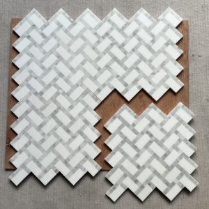 Thassos White 1 x 4 Herringbone Marble Mosaic Tile Thassos White 1 x 4 Herringbone Marble Mosaic Tile