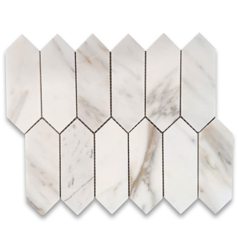Calacatta Gold Elongated Hexagon Mosaic Tile Calacatta Gold Elongated Hexagon Mosaic Tile