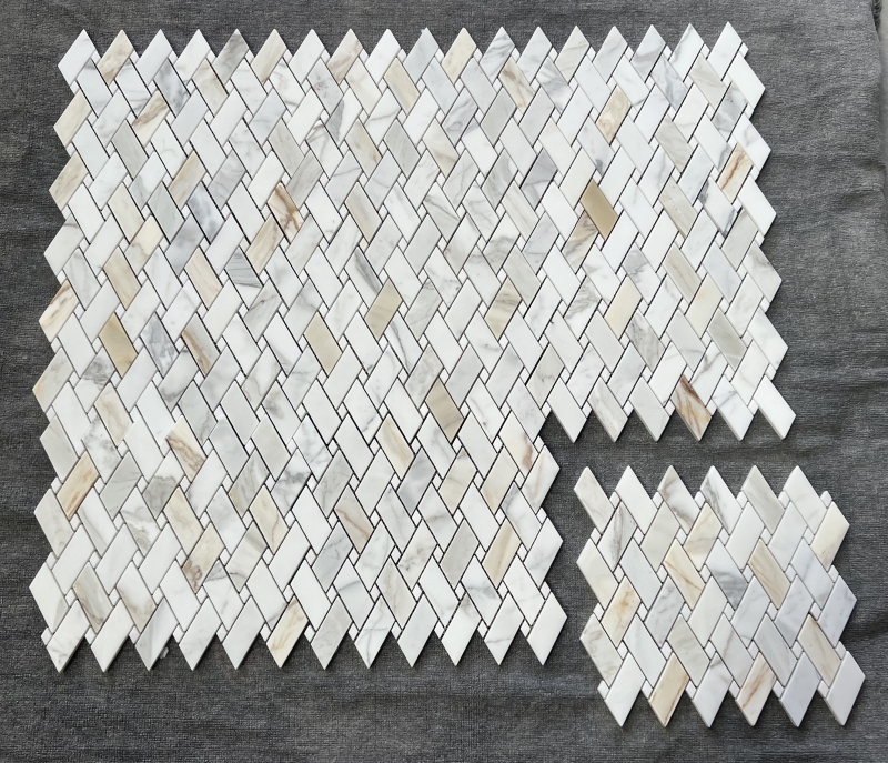 Calacatta Gold Marble Quadrangle Mosaic Tile 2 Calacatta Gold Marble Quadrangle Mosaic Tile 2