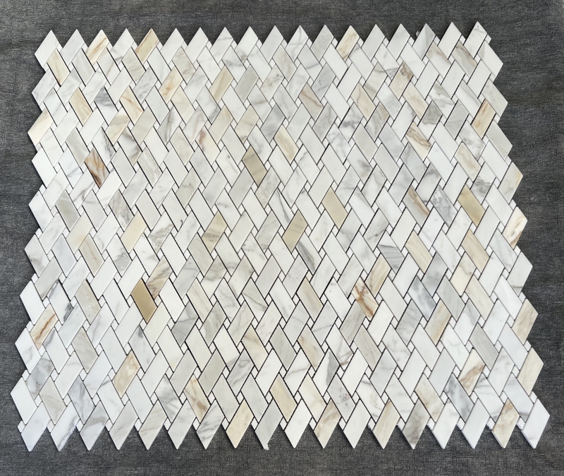 Calacatta Gold Marble Quadrangle Mosaic Tile 3 Calacatta Gold Marble Quadrangle Mosaic Tile 3