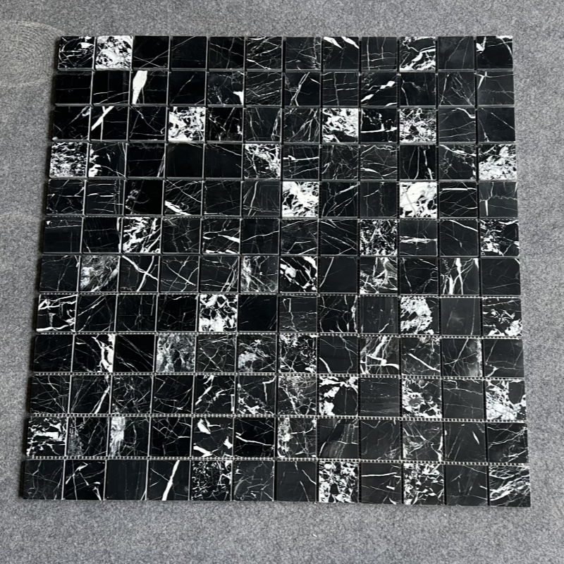 Nero Marquina Marble 2x2 Square Mosaic Tile 2 Nero Marquina Marble 2x2 Square Mosaic Tile 2