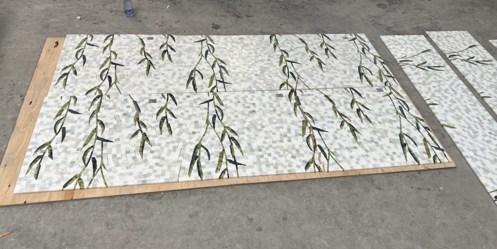 Floral Leaves Pattern Art Mosaic Tile Floral Leaves Pattern Art Mosaic Tile