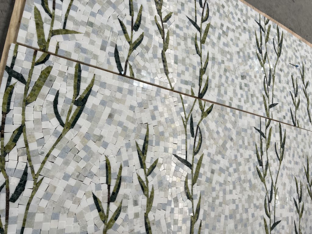 Floral Leaves Pattern Art Mosaic Tile Floral Leaves Pattern Art Mosaic Tile