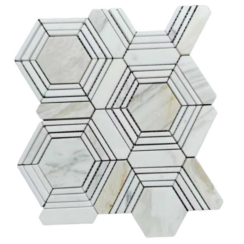 Calacatta Gold Marble Georama Grigio Mosaic Tile Calacatta Gold Marble Georama Grigio Mosaic Tile