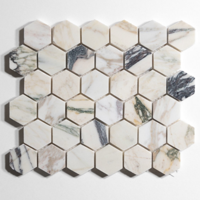 Calacatta Viola Marble 2 Hexagon Mosaic Tile 2 Calacatta Viola Marble 2 Hexagon Mosaic Tile 2